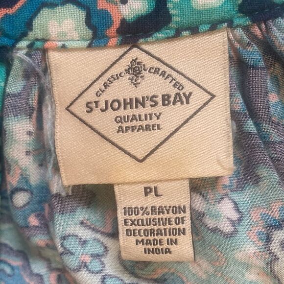 St John’s Bay blue boho top, size petite large, excellent used condition - Picture 8 of 9